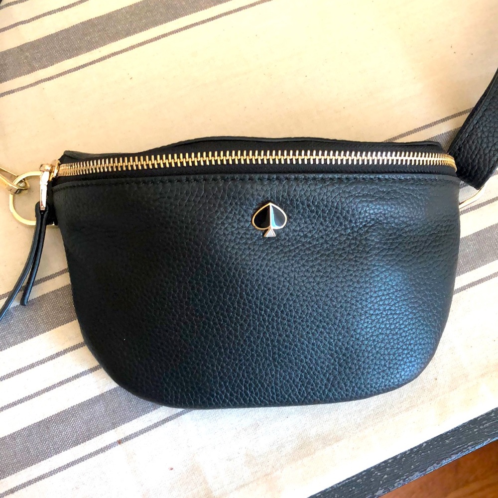Kate Spade Black Leather Waist Bag